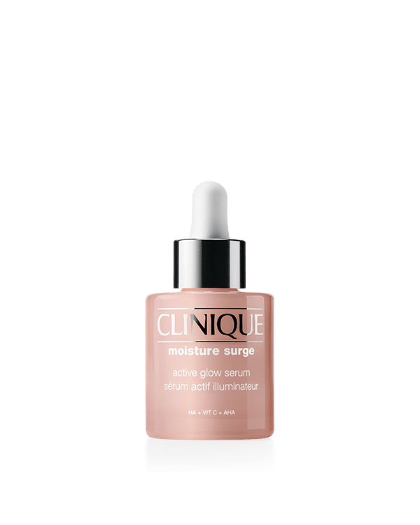 Moisture Surge™ Active Glow Serum, Ο πρώτος ορός από την πιο αγαπημένη μας Moisture Surge συλλογή.<br>Σχεδιασμένος με ισχυρά συστατικά, απολεπίζει, ενυδατώνει και χαρίζει φωτεινότητα για να προσφέρει στην επιδερμίδα μια άμεση και συνεχή λάμψη.